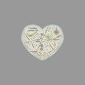 Heart Map Poster — Finchley, London UK Rolled Poster